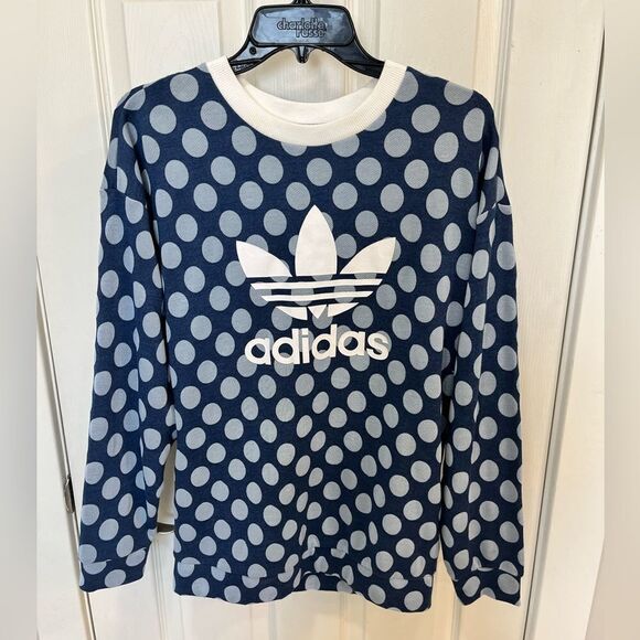 Adidas Blue Polka Dot Sweatshirt - Picture 8 of 10